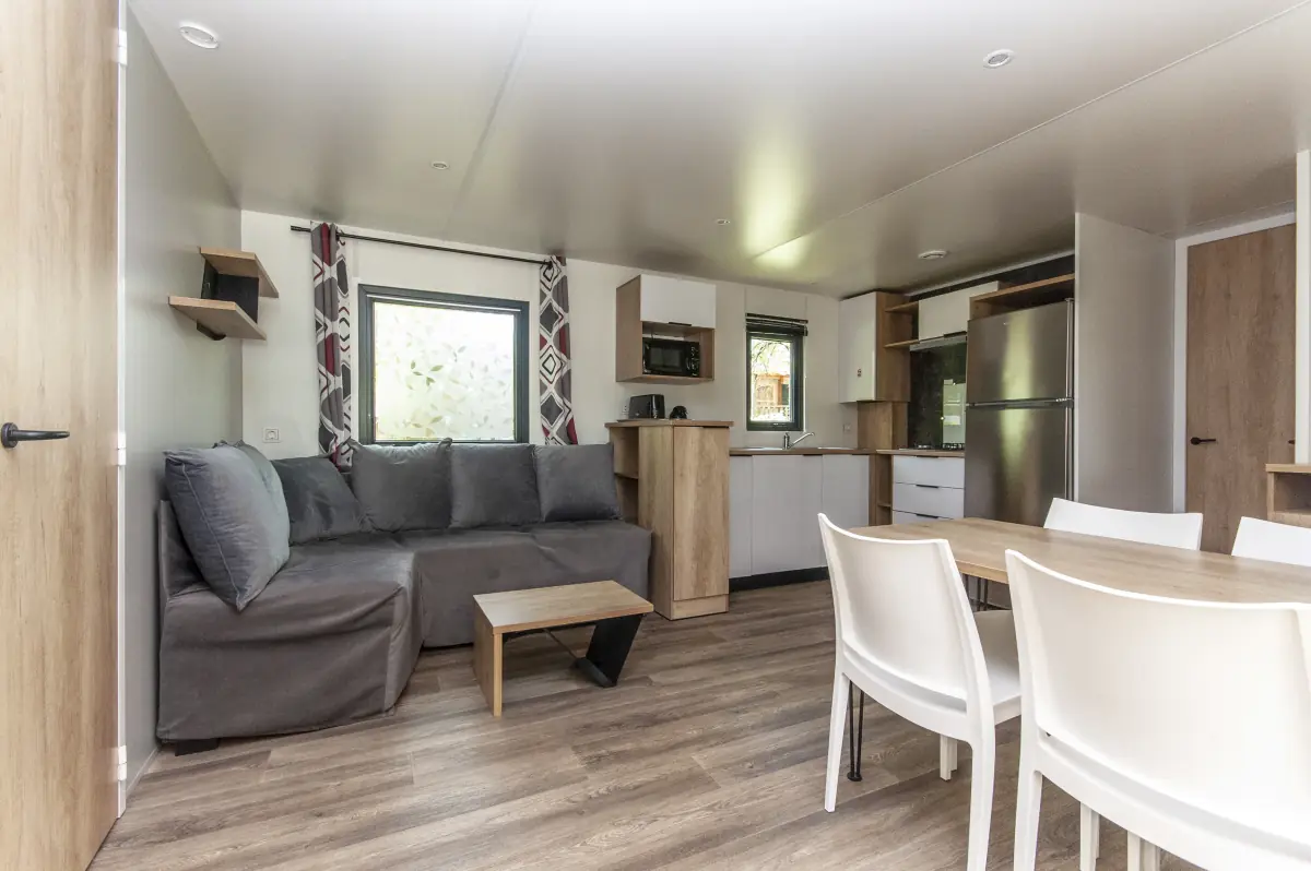 Séjour du Mobil-home 2 chambres Premium